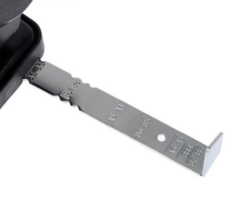 Дырокол до 65л пластик, deVENTE, с линейкой цв.черный