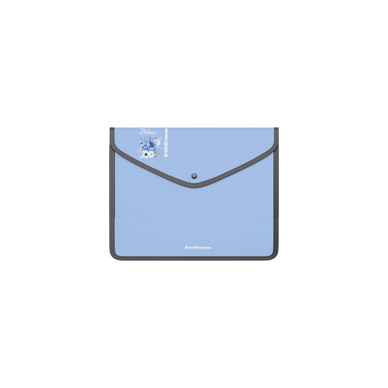 Папка-конверт на кнопке A5+ пластик ErichKrause Matt Pastel Bloom, ассорти, с текстильной вставкой