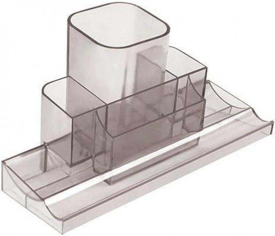 Подставка наст д/канц. принадлеж. inФормат 7 отд. прозрачно-дымчатая