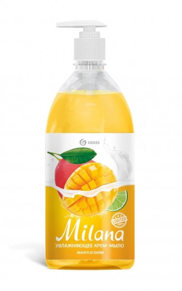 Мыло-крем жидкое 1л. Milana манго и лайм (GRASS) Мыло-крем жидкое 1л. Milana манго и лайм (GRASS)