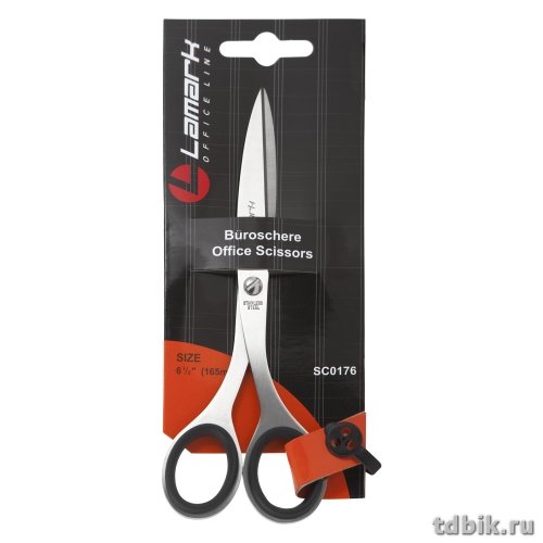 Ножницы 165 мм цельнометаллические рукоятка с резиновыми вставками Lamark