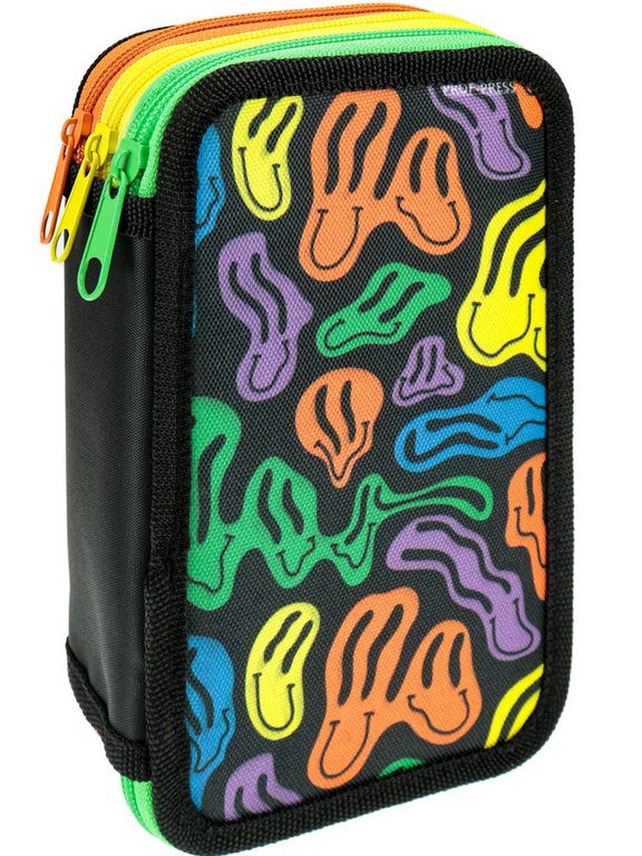 Пенал 3 отд. для мальчика Prof-Press "Кривые смайлики" 190*115 (ткань)