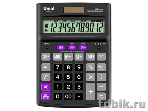 Калькулятор наст. Uniel UD-70 (12 разр., 2 питания 190*137*44 мм)