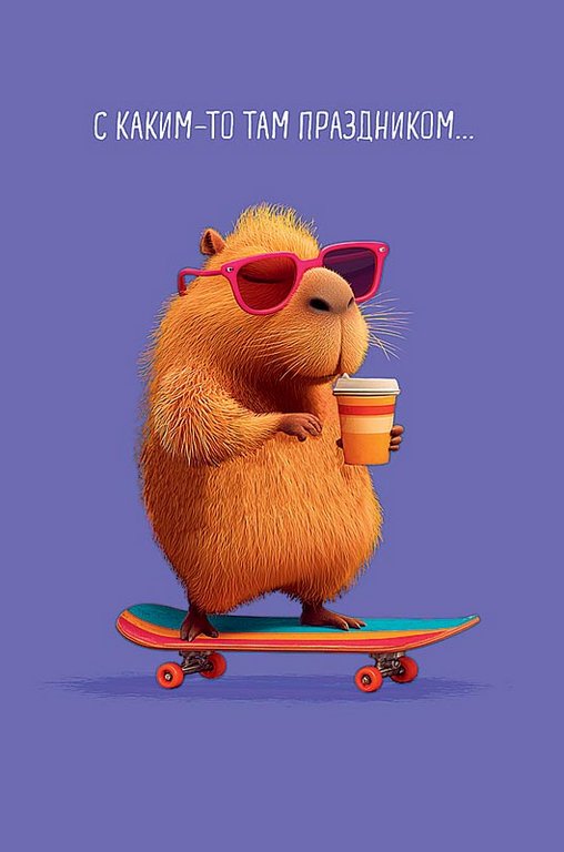 Открытка средняя  "С каким-то там праздником" текст