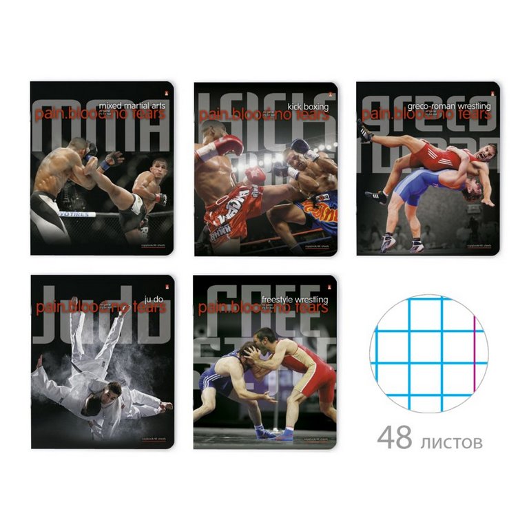 Тетрадь 48 лист кл. А5 на скрепке "БОЕВЫЕ ИСКУССТВА"