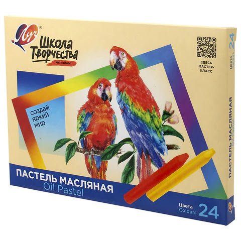 Пастель масляная 24 цв. ЛУЧ "Школа творчества" трехранные мелки