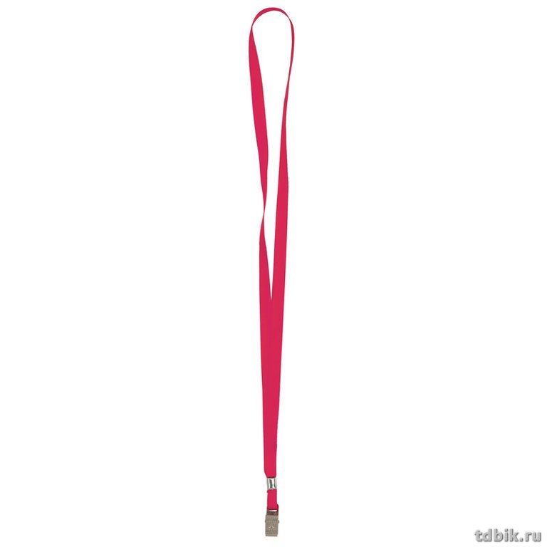 Шнур для бейджа красный с метал. зажимом, длина 46,5см, Axent