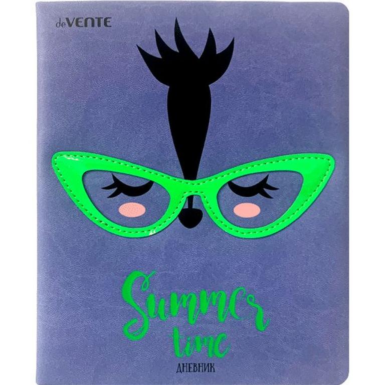 Дневник школьный твердая обложка с поролоном, кожзам, шелкография "Summer Time. Raccoon"