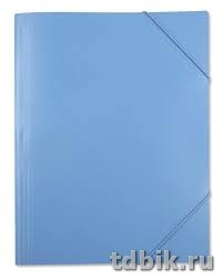 Папка на резинке А3 пластик 0,70 мм, синяя Бюрократ