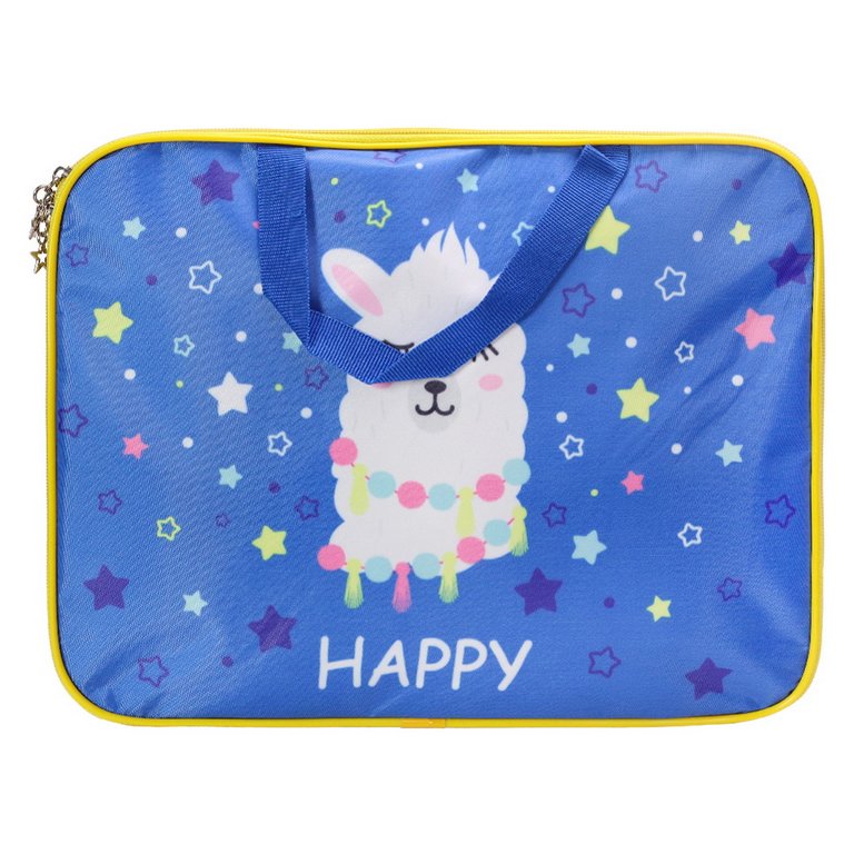 Папка для тетрадей А4 на молнии с ручками Prof-Press "СЧАСТЛИВАЯ ЛАМА"