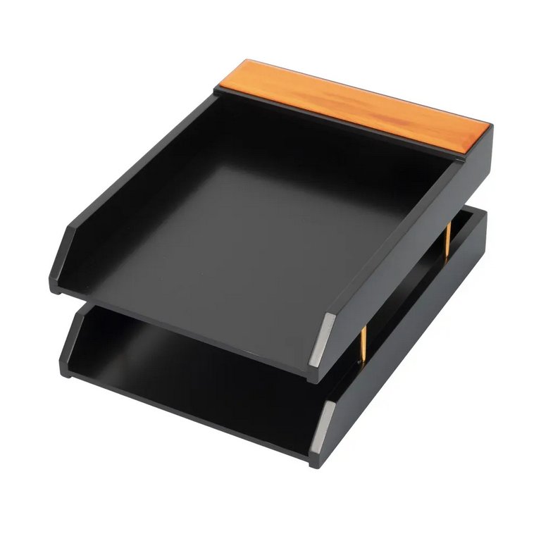 Набор настольный дерево  8 предметов "Good Sunrise" цвет черный/оранжевый