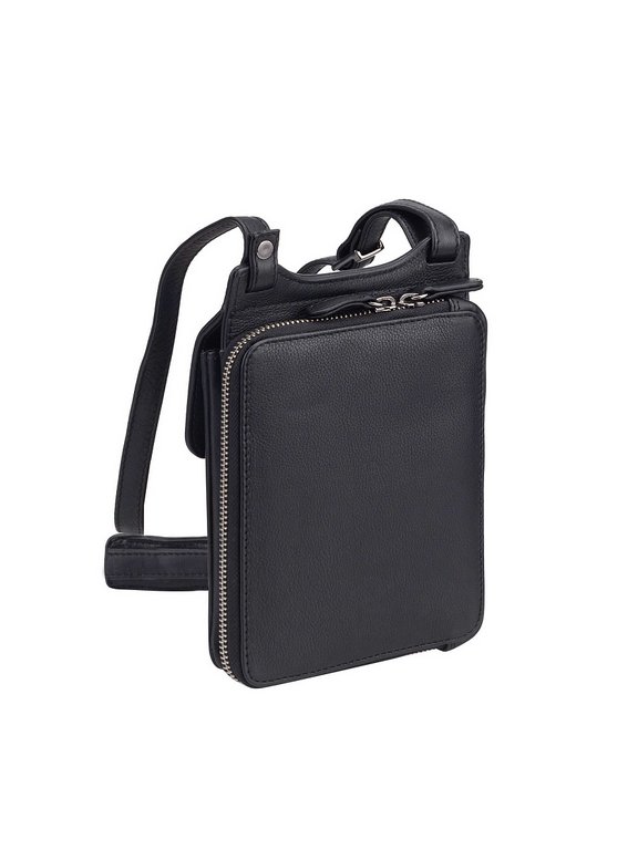 Сумка женская Dr.Koffer 13х19х4см см, нат.кожа черная