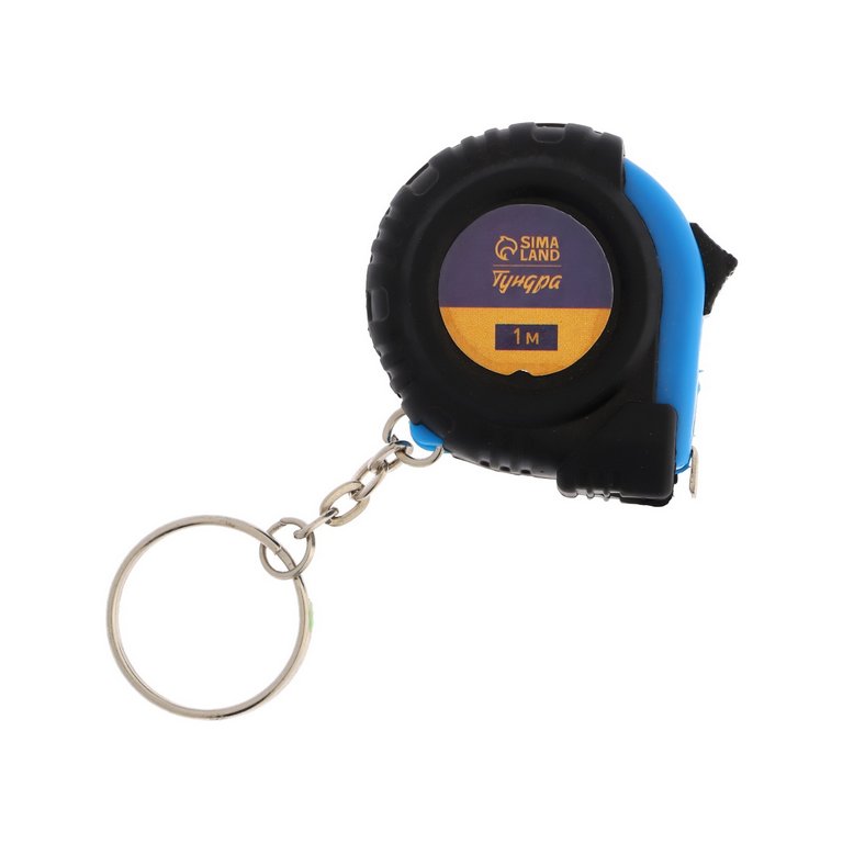 Брелок-рулетка 1м (металл/пластик) обрезиненный корпус ТУНДРА