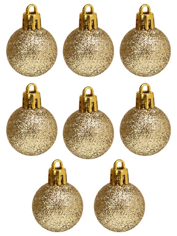 Набор шаров  цвет золото  30 мм 64 шт "Волшебство" (ассорти)