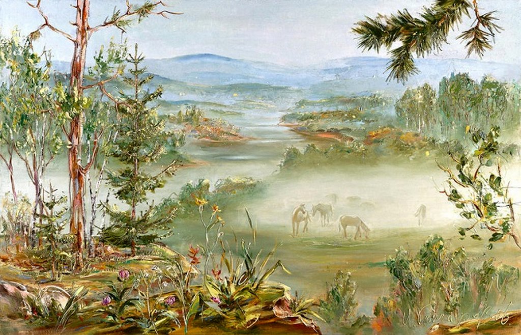 Постер на холсте 70*45см, Игорь Гончаров "Утро завтрашнего дня"