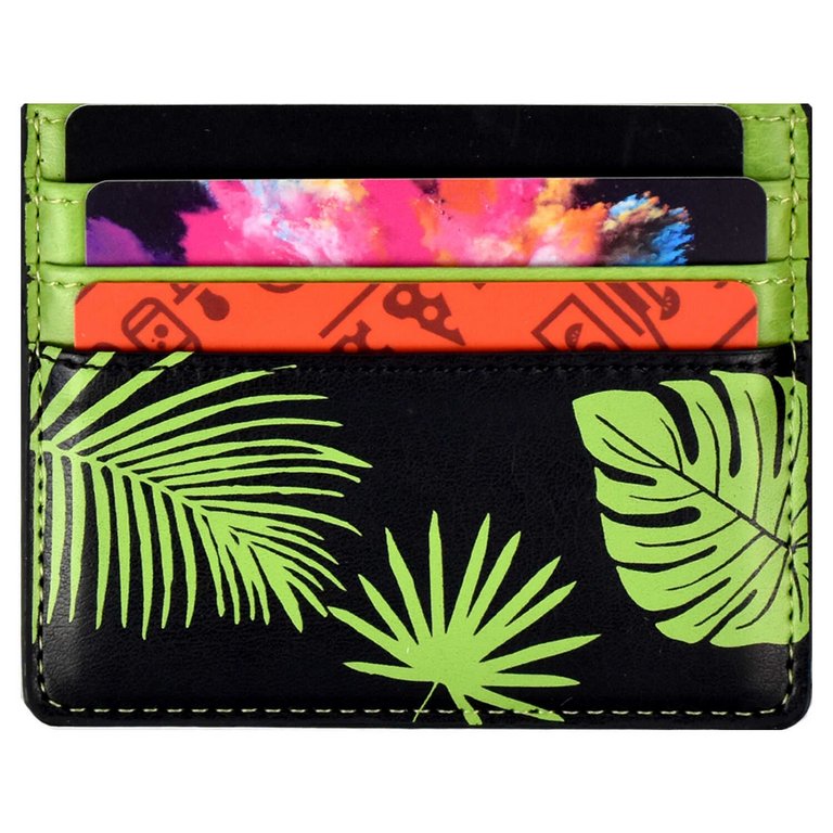 Карман для кредитных, дисконтных карт, пропусков, салатовый/чёрный 6 отделений кожзам