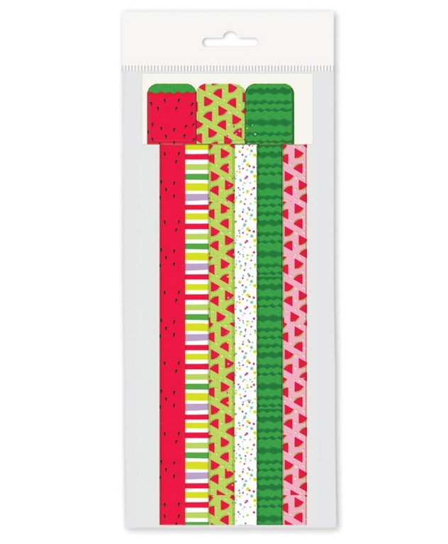 Закладка-ляссе самоклеящаяся 12х376 мм, 6 шт/уп, цв.ассорти "Арбузный день" ДПС