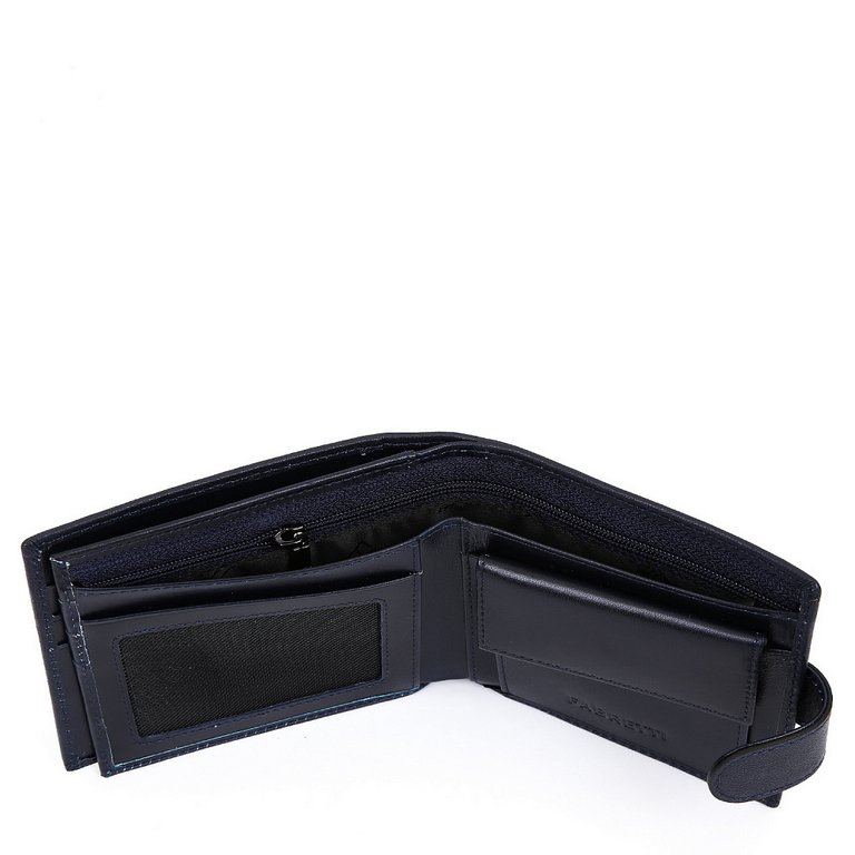 Портмоне FABRETTI мужское, нат.кожа, 12*9,5*3см, синий