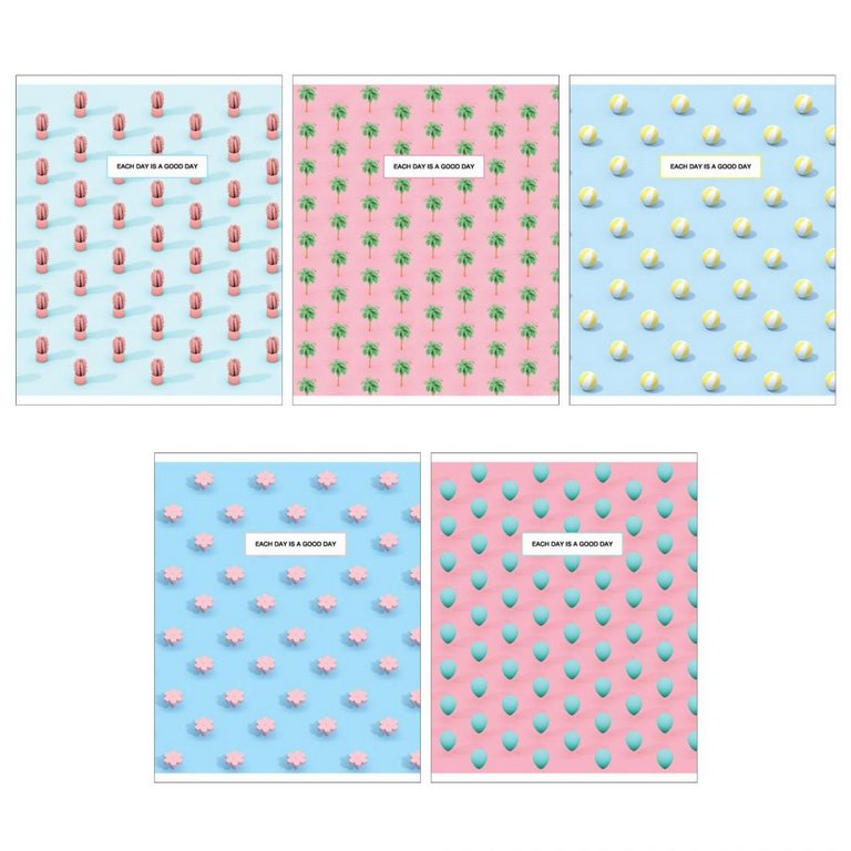 Тетрадь 96 лист кл. А5 на скрепке "Нежный паттерн"