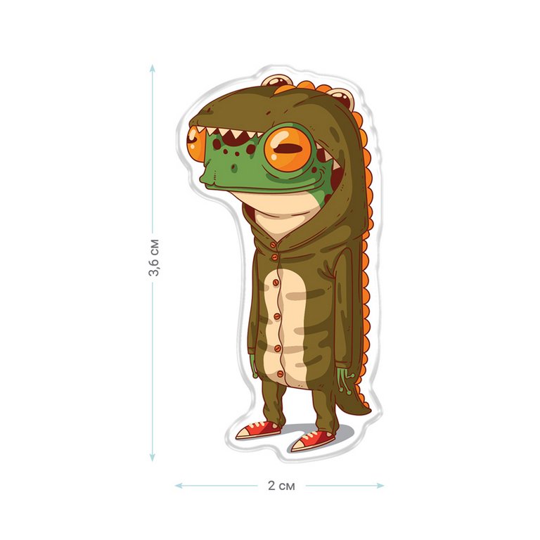 Значок акрил "Frogodile" MESHU, 2,0*3,6см