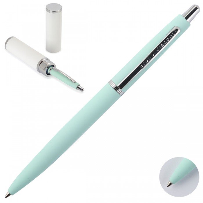 Ручка шариковая Bruno Visconti "San Remo" в футляре (мет.тубус) мятный корпус (стерж.99мм)