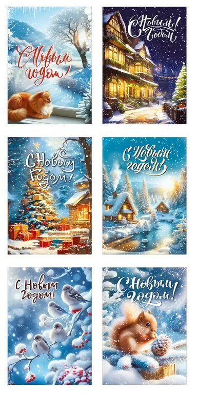 Открытка  НГ мини "С новым годом, Классика!" (ассорти)