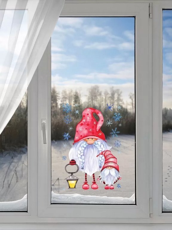 Украшение оконное "Помощники Деда Мороза" 23*33 см