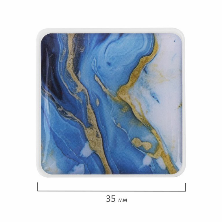 Магниты квадратные 35 мм стекло (6шт/уп) Мрамор BRAUBERG