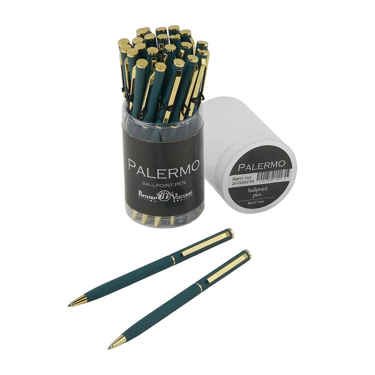 Ручка шариковая Bruno Visconti "Palermo"  с эффктом винтаж зелёный (стерж.117мм)