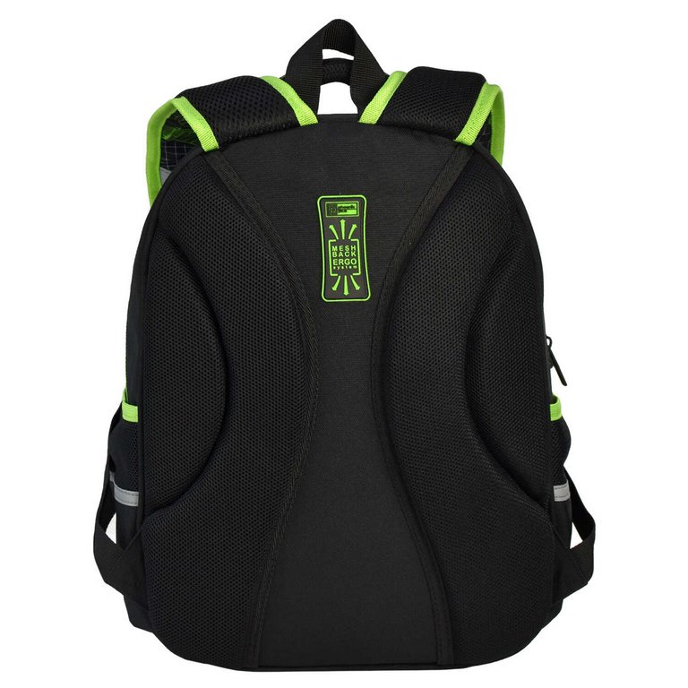 Рюкзак каркасный для мальчика Феникс+ "ДЖОЙСТИКИ" 37,5*27,5*14,5 см, черный/зеленый