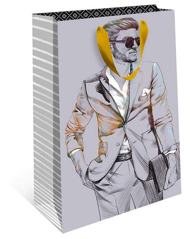 Пакет бумажный 18*22см ламинированный, мужской