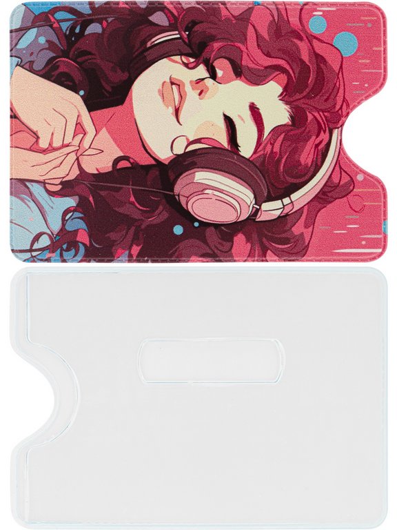 Обложка для проездного билета "Меломанка" из ПВХ 7*9,5 см