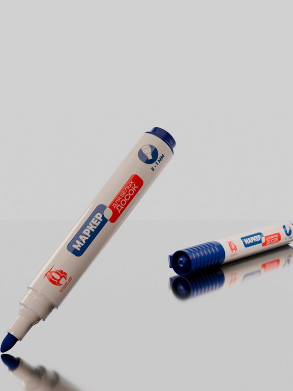 Маркер для доски РДК 5-1 мм синий круг.