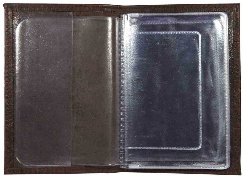 Обложка для автодокументов, нат. кожа "Флаверс" коричневый