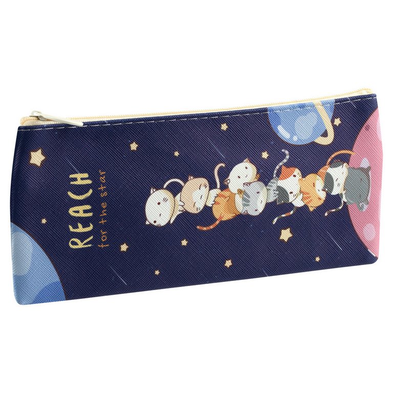 Пенал  для девочки MESHU "Space cats" 20*10 см, иск.кожа