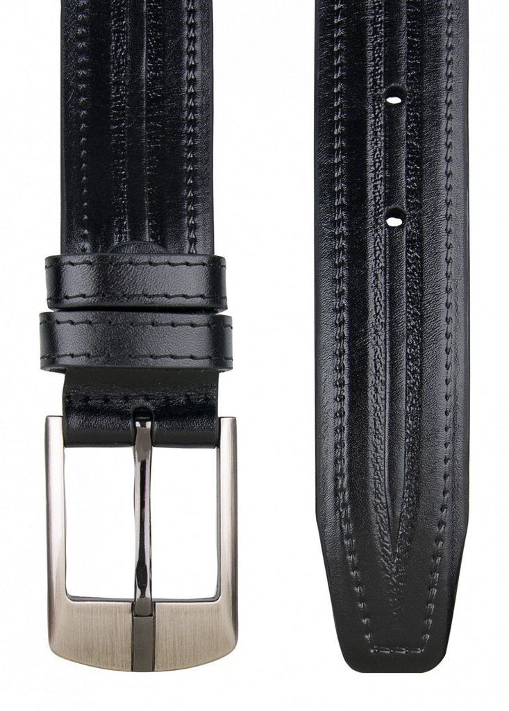 Ремень Alliance нат. кожа,  ширина 35мм, черный