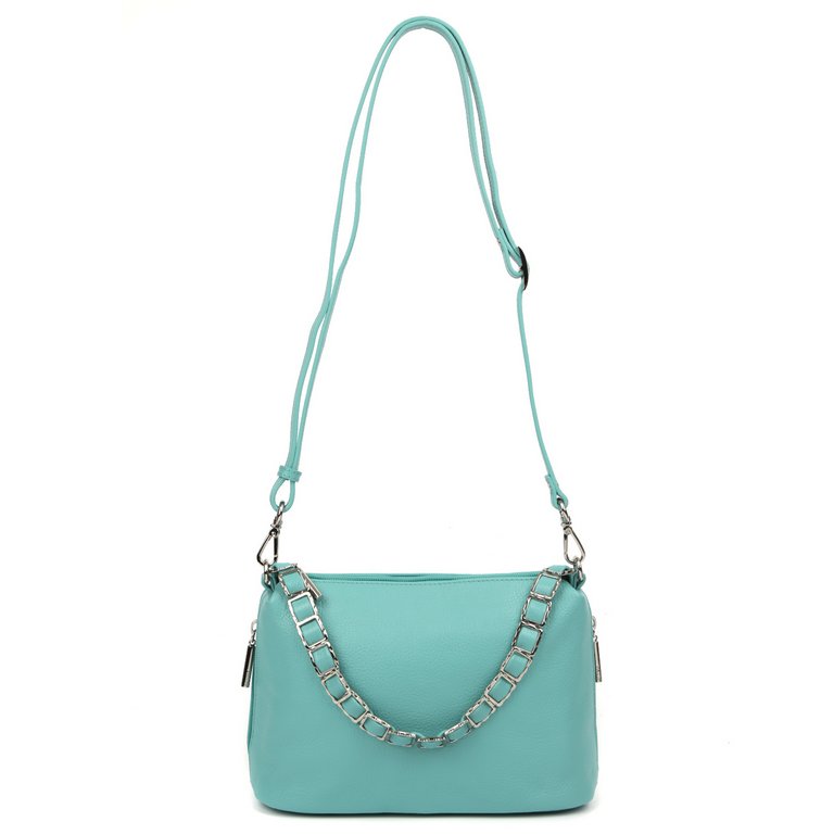 Сумка женская Palio, 26х17х10 см, нат. кожа, бирюзовый