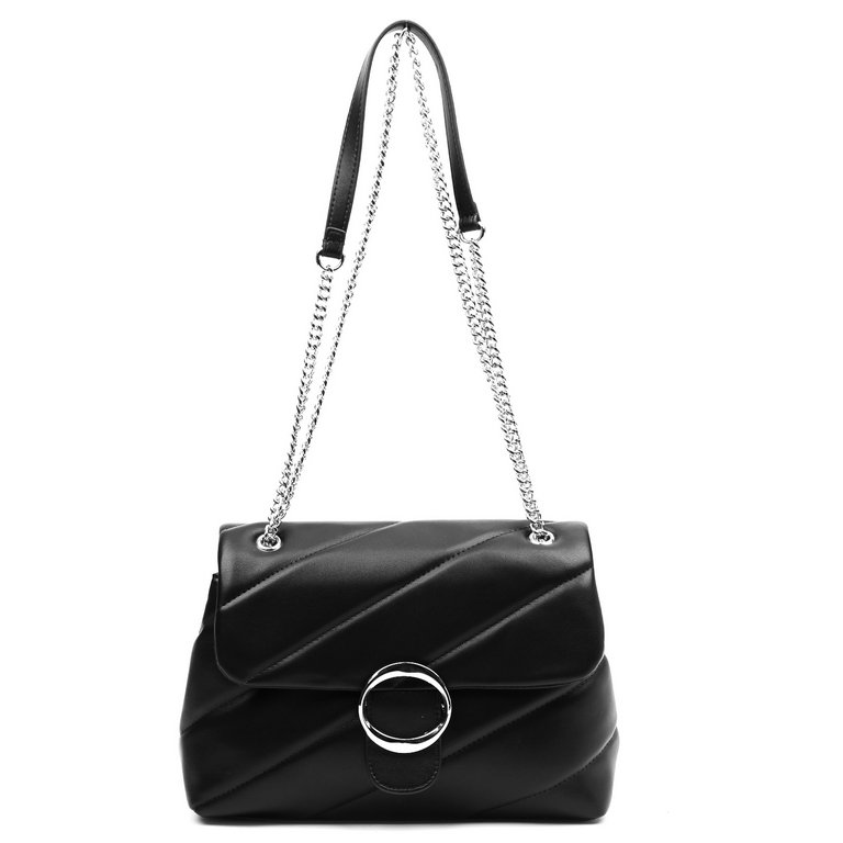 Сумка женская FABRETTI 27х19х10 см, нат. кожа, черный