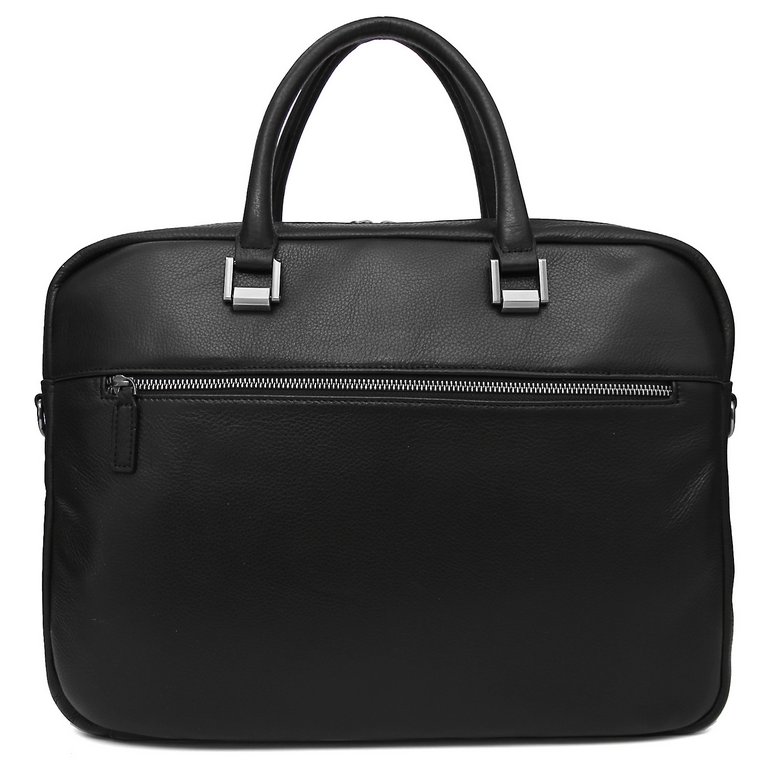 Сумка мужская FABRETTI 39*29*8, нат. кожа, черный