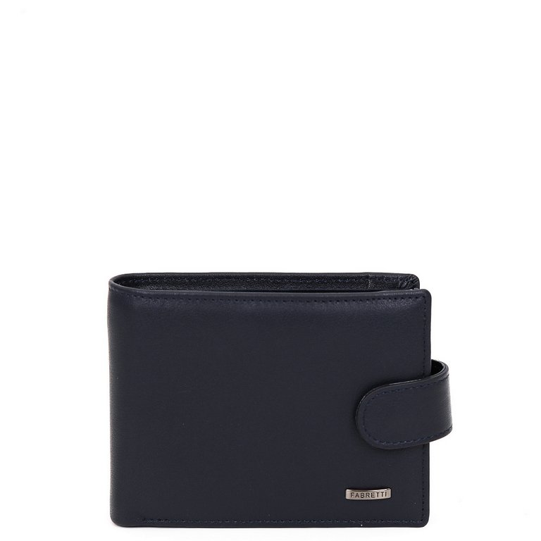 Портмоне FABRETTI мужское, нат.кожа, 13*9*3,5см, синий