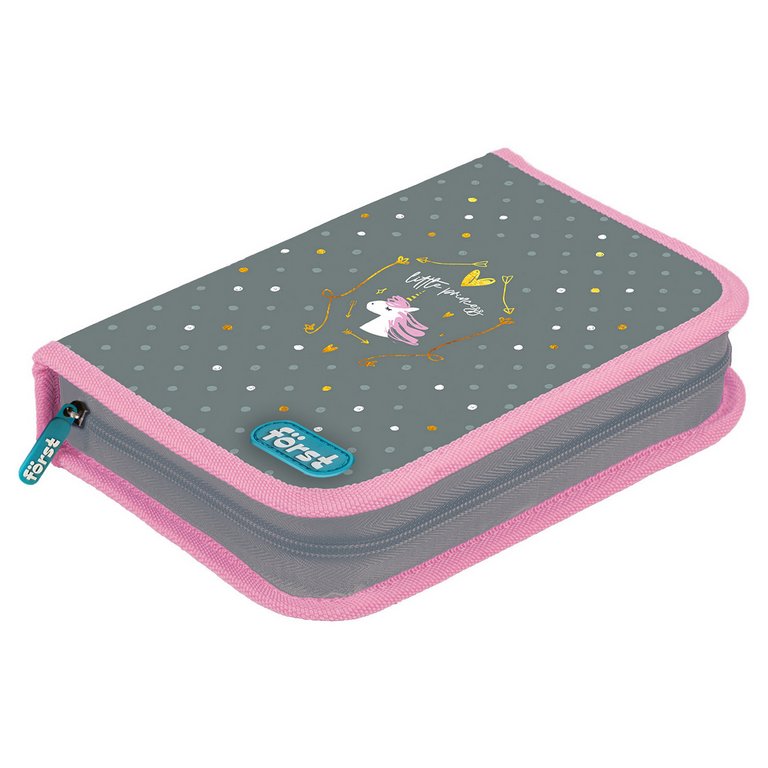 Пенал 1 отд. 1 откид. планка для девочки Forst "Little princess" 14x20x4 cм (ткань)