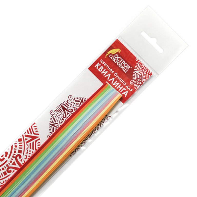 Квиллинг бумага 200 полос, 3 мм*30 см "Радуга" 10 цветов ОСТРОВ СОКРОВИЩ