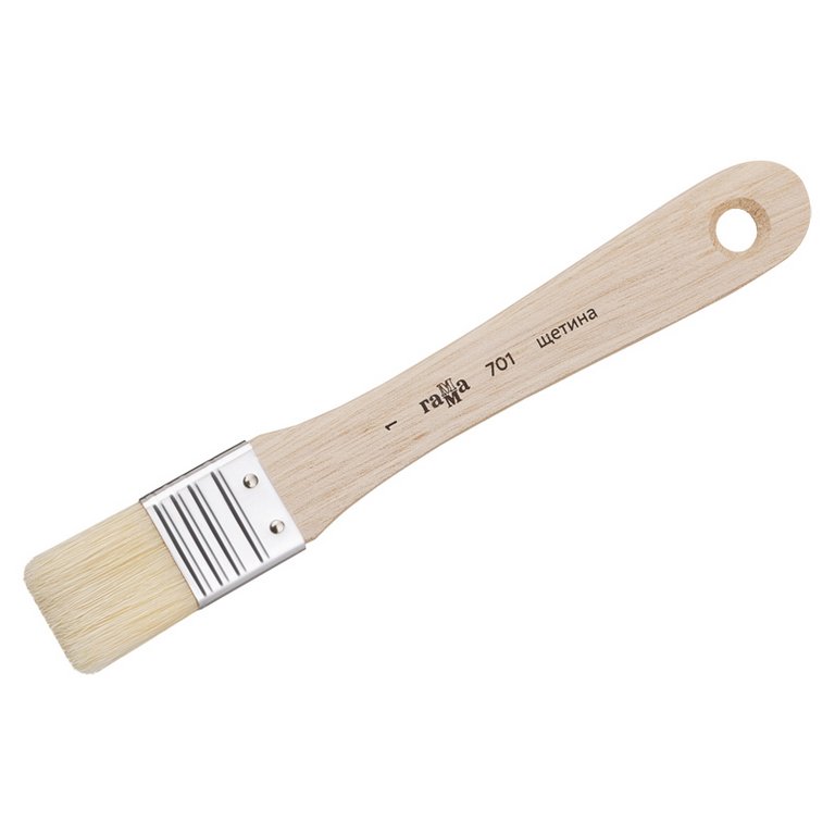 Кисть-флейц Щетина №1 плоская оформительская (длинная ручка) ГАММА