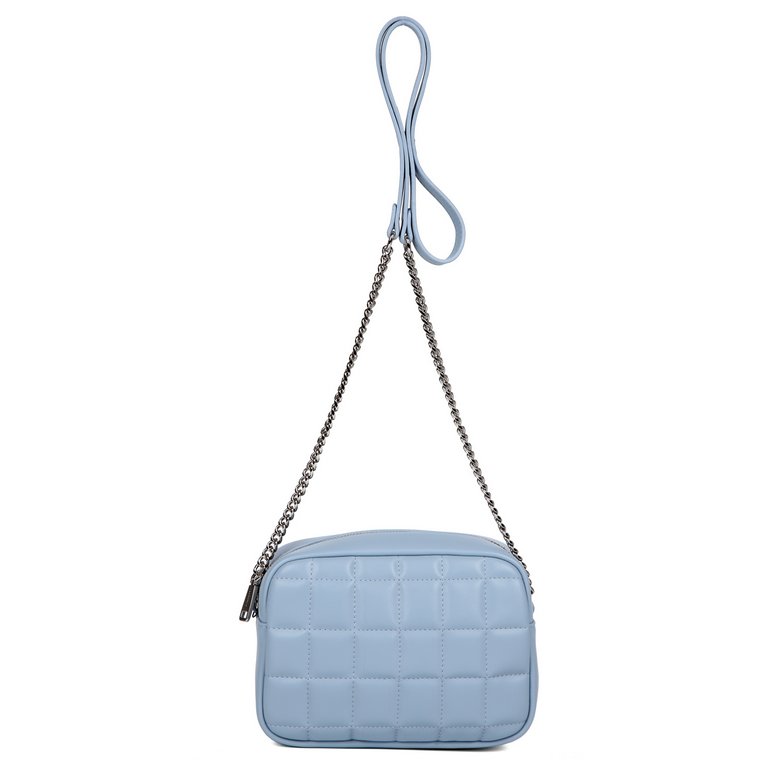 Сумка женская FABRETTI 21х15х7 см, нат. кожа, голубой