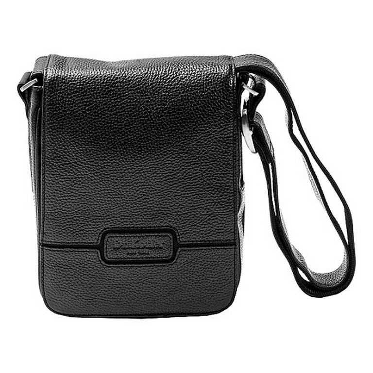 Сумка мужская Dr.Koffer 24*18*7 см, нат. кожа, на плечевом ремне, черная