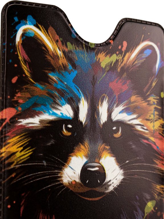 Обложка для проездного билета "Енот" из ПВХ 7*9,5 см