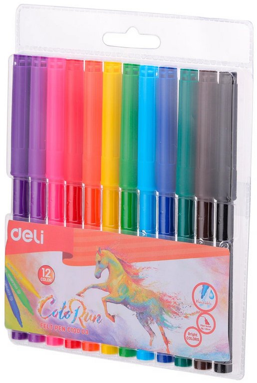 Набор фломастеров 12 цв. Deli "ColoRun"