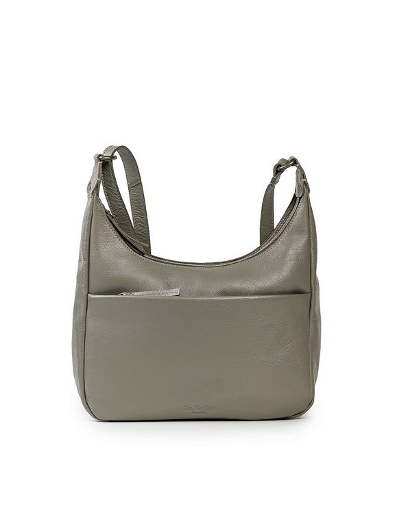 Сумка женская Dr.Koffer 28х21х9см см, нат.кожа серая