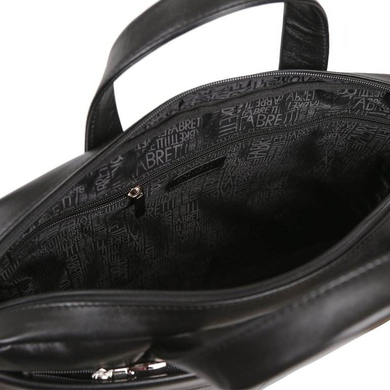 Сумка мужская FABRETTI 40*31*8, нат. кожа, черный