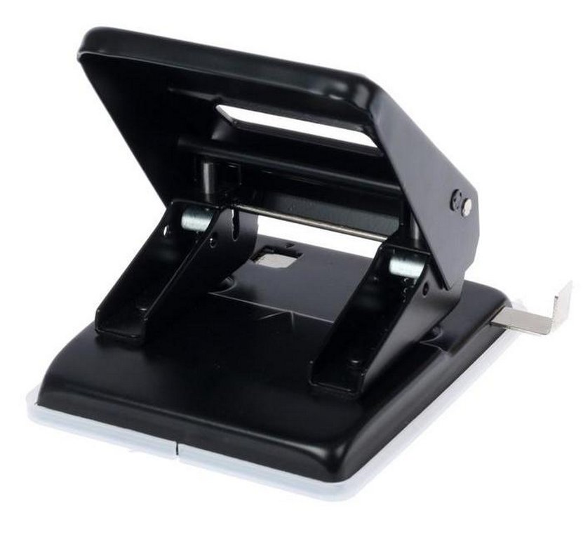 Дырокол до 45л метал. Attomex, с линейкой цв. черный